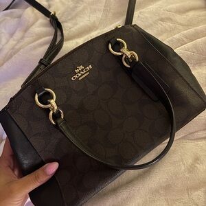 Coach Signature Brown and Black Satchel